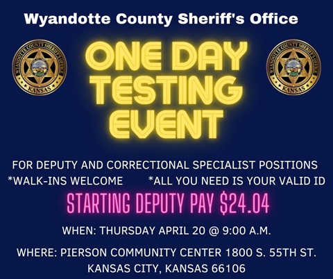 Sheriff's Office-One Day Testing Event 4.20.23