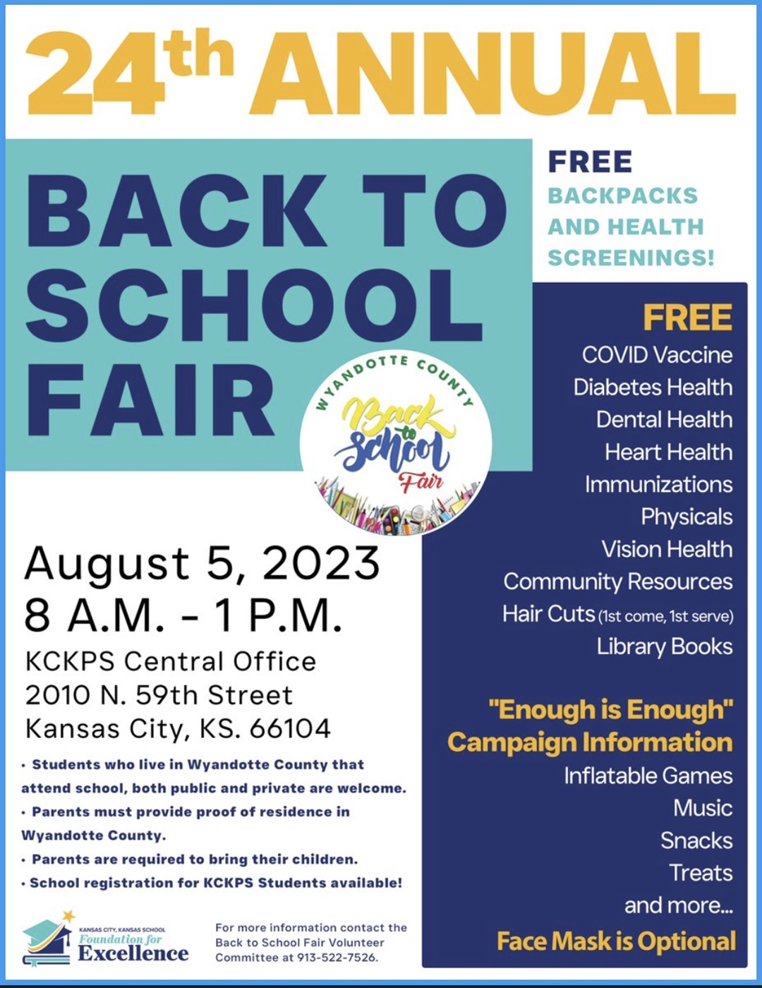 KCKPS Back to School Fair Unified Government of Wyandotte County and