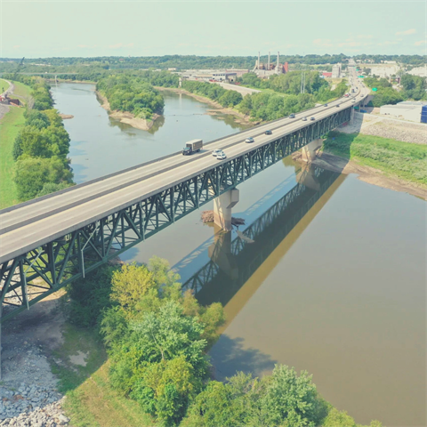 Photograph of the 18th Street Bridge over the Kansas River in Kansas City, Kansas