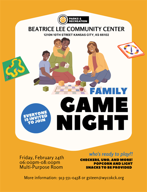 Family Game Night Presented by Parks Recreation Unified