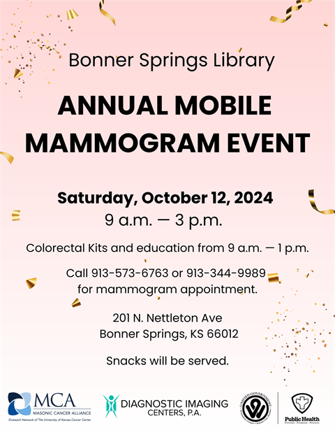 Annual Mobile Mammogram event 1012 flyer