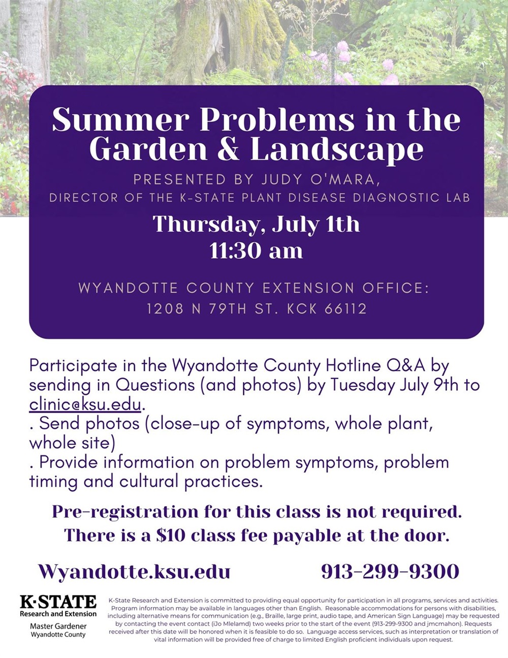 Summer Problems in Garden & Landscape Flyer 2024 