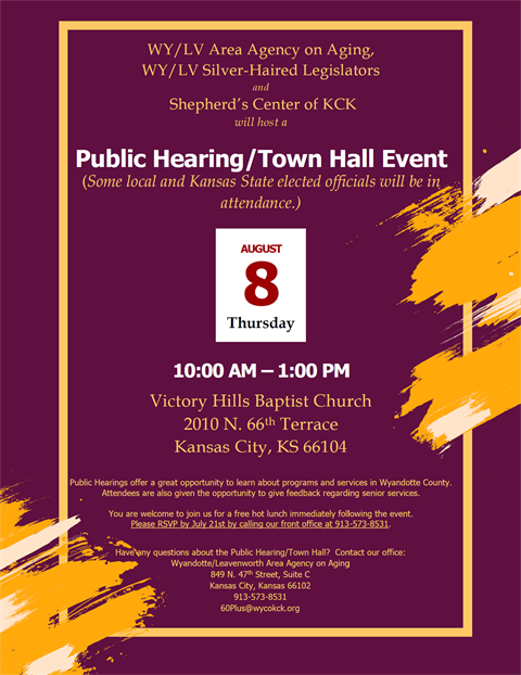 Aging Public Hearing Aug 8 24 Flyer